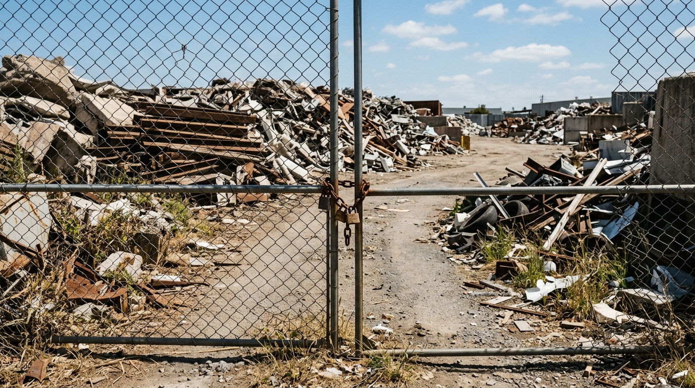 EPA Victoria halts waste acceptance at Campbellfield demolition yard due to severe fire risks and restricted emergency access.