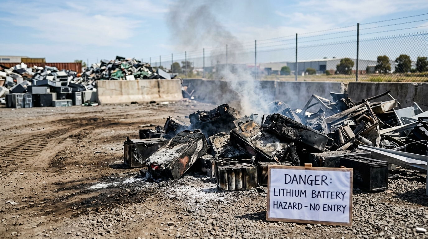 EPA Victoria fines Derrimut e-waste recycler $10,000 for failing to control unfiltered smoke emissions during a lithium-ion battery fire.