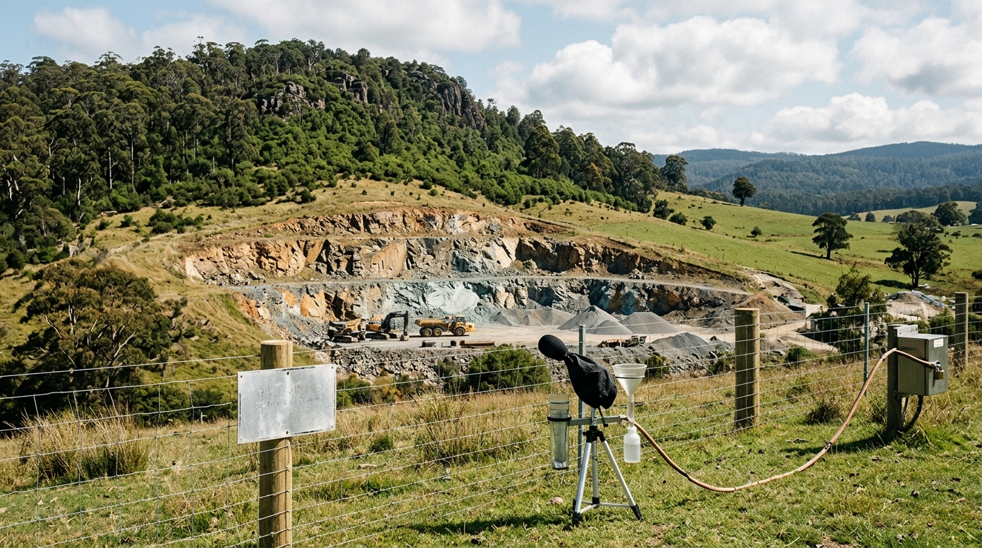 EPA Tasmania concludes assessment for Logie Farm Quarry expansion, imposing strict noise, dust, and blasting conditions.
