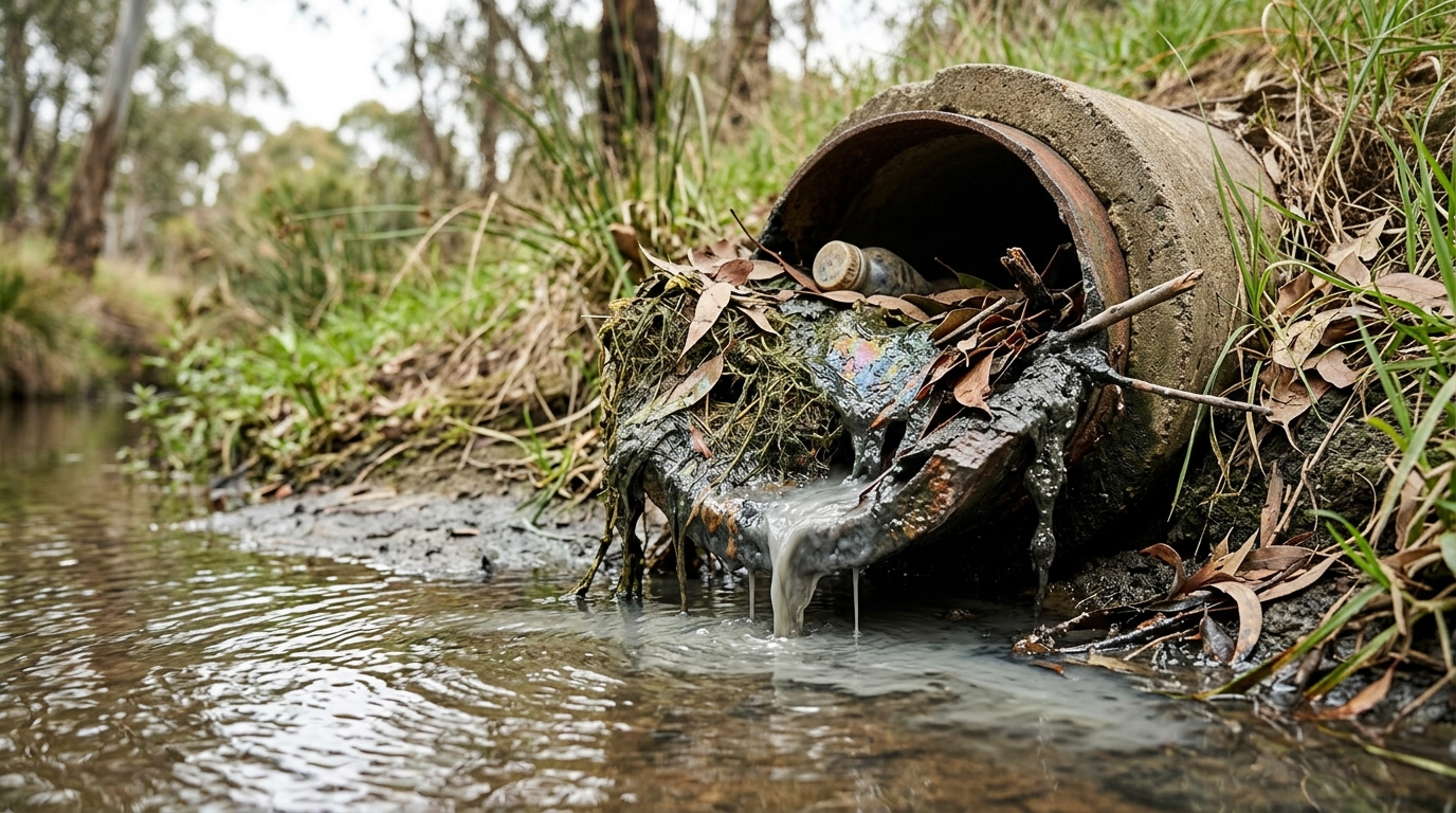EPA Victoria fines Northcote car wash for unmaintained blocked drain causing discharge into Merri Creek