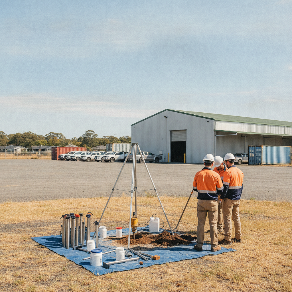 Industrial depot site where iEnvi completed a baseline environmental site investigation before a lease transition
